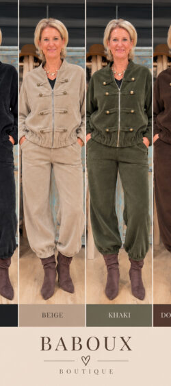 193610. Velourse sets in 4 kleuren! Vest €39,95 - Broek €29,95
