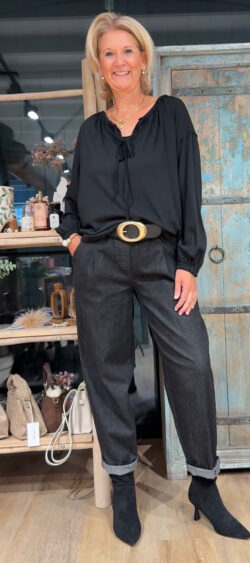 Jersey blouse zwart Ailan - 194263