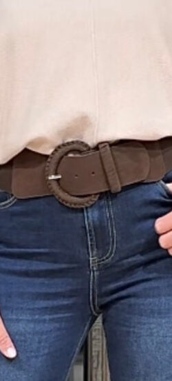 Suedine elastische riem bruin