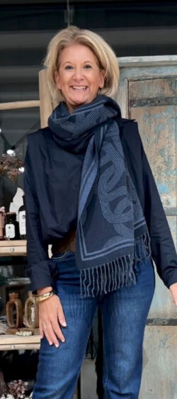 Japandi sjaal donkerblauw - 195407