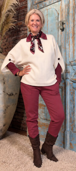 Allround stretch broek bordeaux - Ailan 193501.