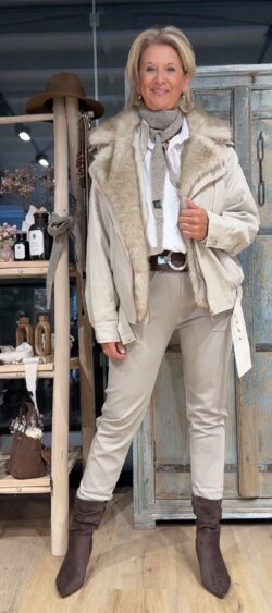 Leatherlook jack beige - Evy 191293