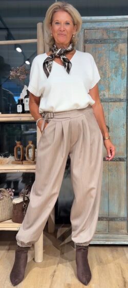 Pof pantalon licht taupe - Elza 196930