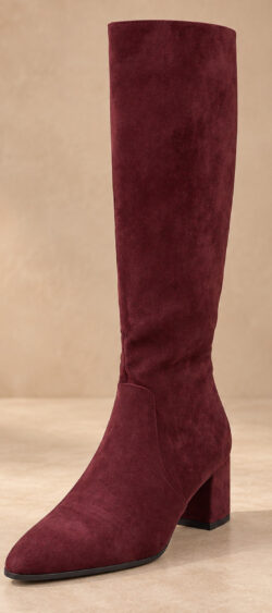 Elegance hoge laars suedine bordeaux