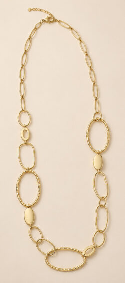 Lange ketting met ovale schakels goud - Sil