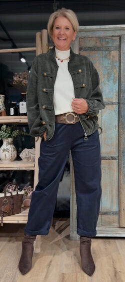 Velours military vest khaki - Bibi 192678.