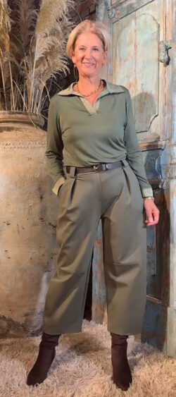 Basic polo longsleeve khaki - Ailan 197305