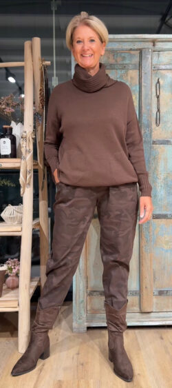 Extra ruime stretch camouflage broek bruin - Ailan 197928