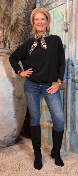 Babyrib ballon pullover zwart - Bibi (27 oktober weer op voorraad, je kunt al bestellen)