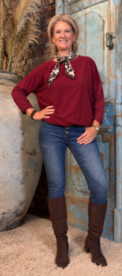 Babyrib ballon pullover bordeaux - Bibi 199003