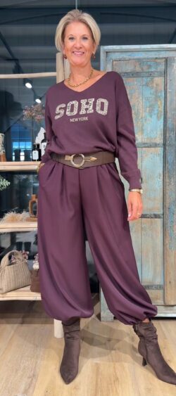 Soho pullover aubergine - Ailan 197463 (13 oktober op voorraad, je kunt al bestellen)
